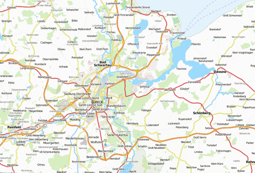 Lübeck Stadtplan auf Citysam inkl. Hotels im Stadtplan