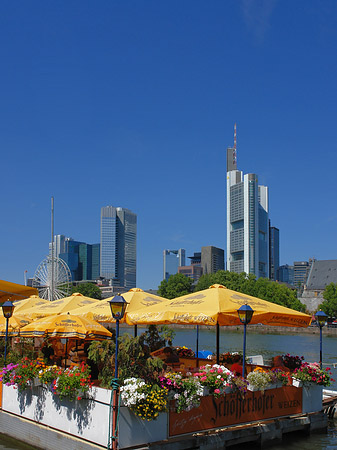 Foto Skyline von Frankfurt mit Schöfferhofer Weizen - Frankfurt am Main